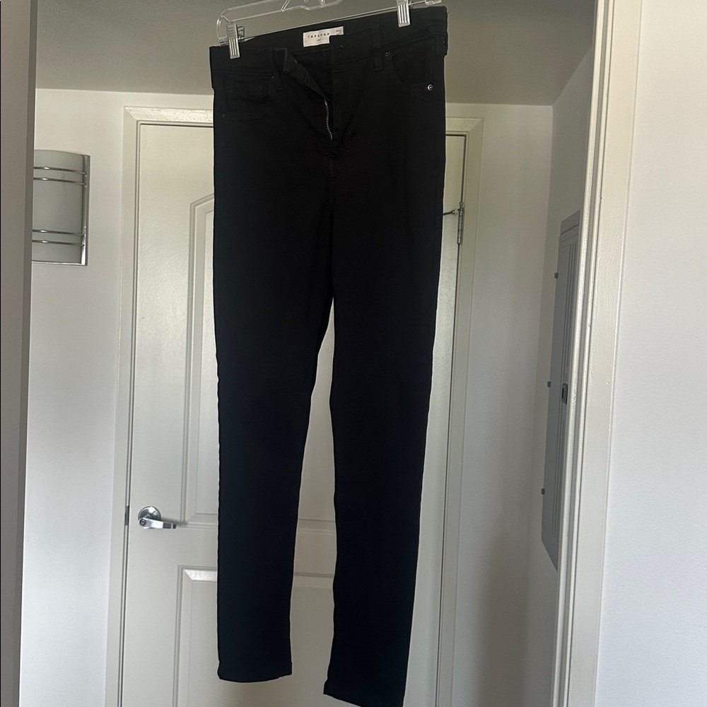Topshop Black Straight Leg Jeans